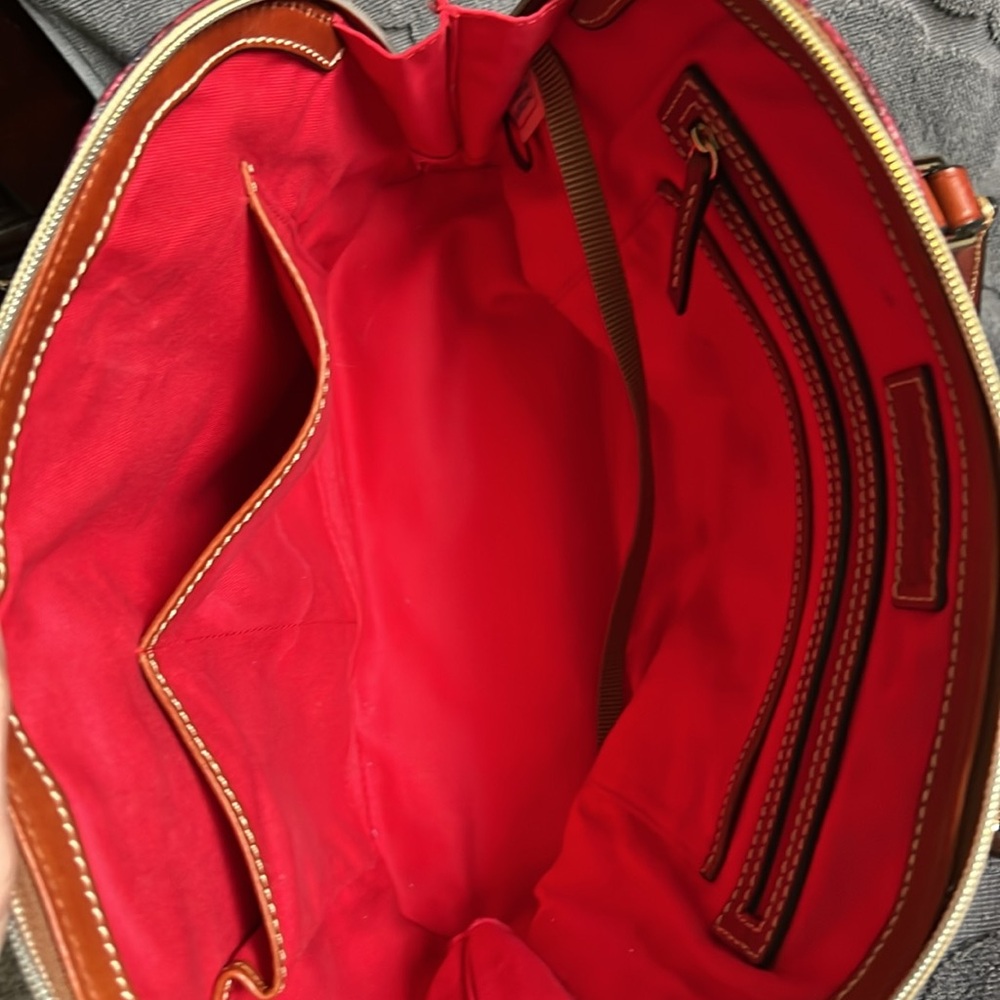 Dooney & Bourke Plaid Coated Cotton Zip Zip Satchel with Shoulder Strap - Picture 10 of 16